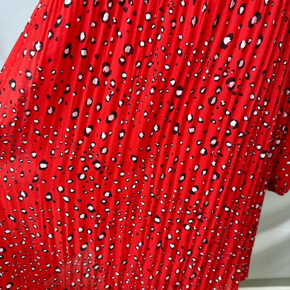 SHEIN Frenchy Allover Print Tie Back Plisse Smock Dress Size L - Picture 6 of 11